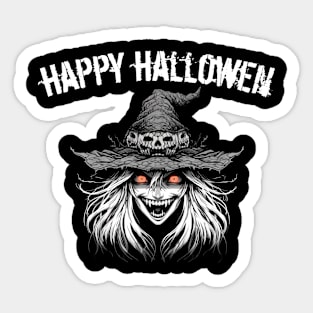 Halloween Witch Face Happy Halloween Sticker